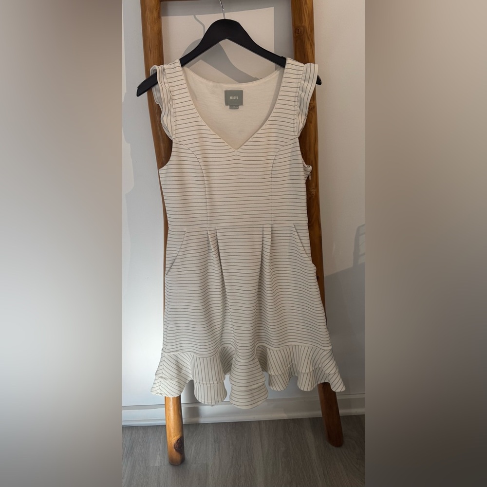 Maeve Ivory V-Neck Dress
